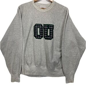 VTG  Lee Crossgrain Crewneck Sweatshirt Size M Gray Ohio University‎ Distressed